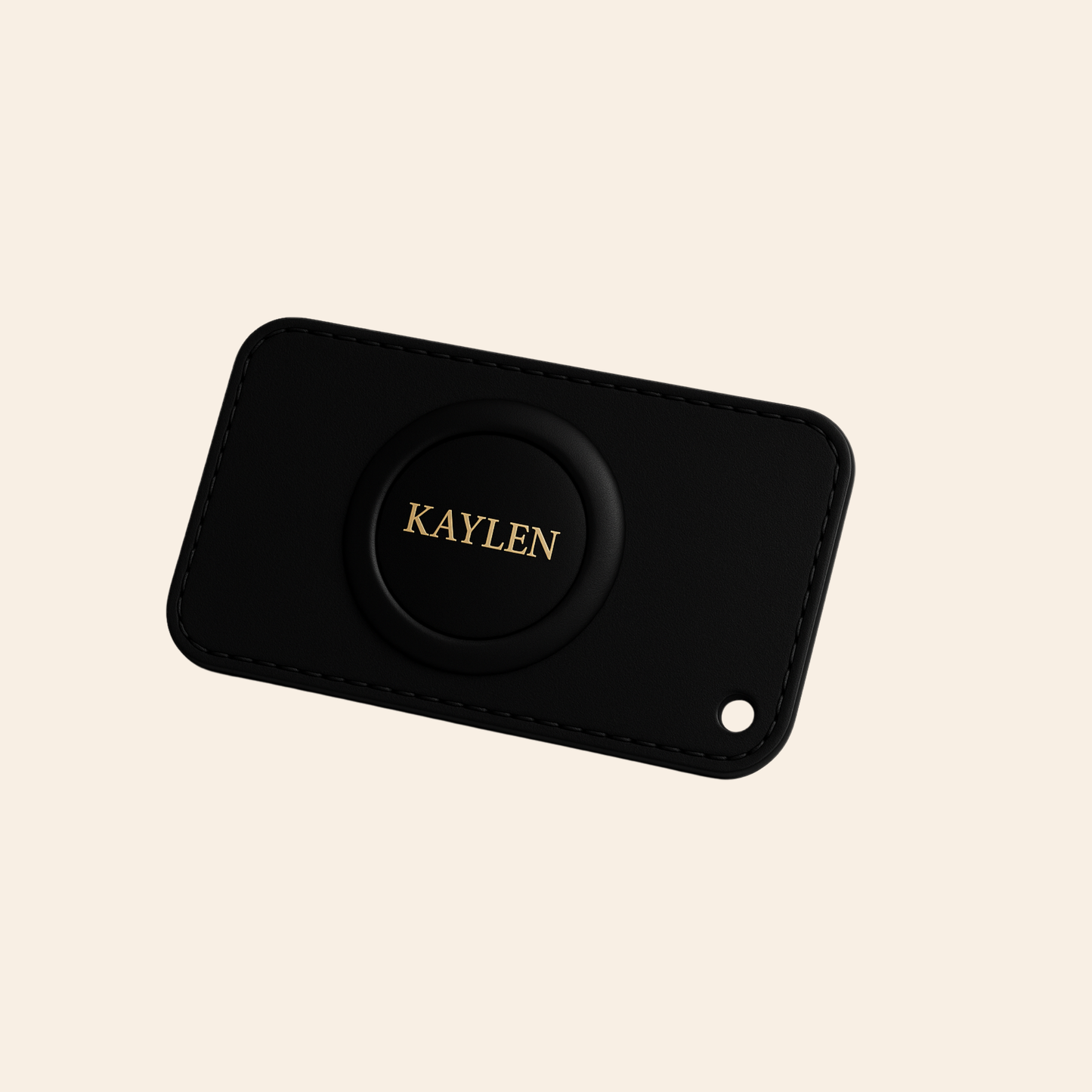 •	Étui carte Kaylen en simili cuir
	•	Étui carte compatible Kaylen Tag vu de face
	•	Porte-carte Kaylen pour traceur Bluetooth
	•	Étui carte premium Kaylen Tag noir
